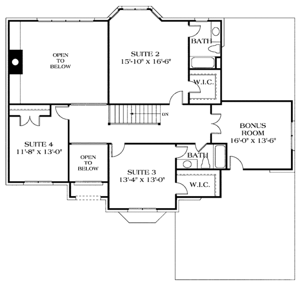 House Design - Colonial Floor Plan - Upper Floor Plan #453-294
