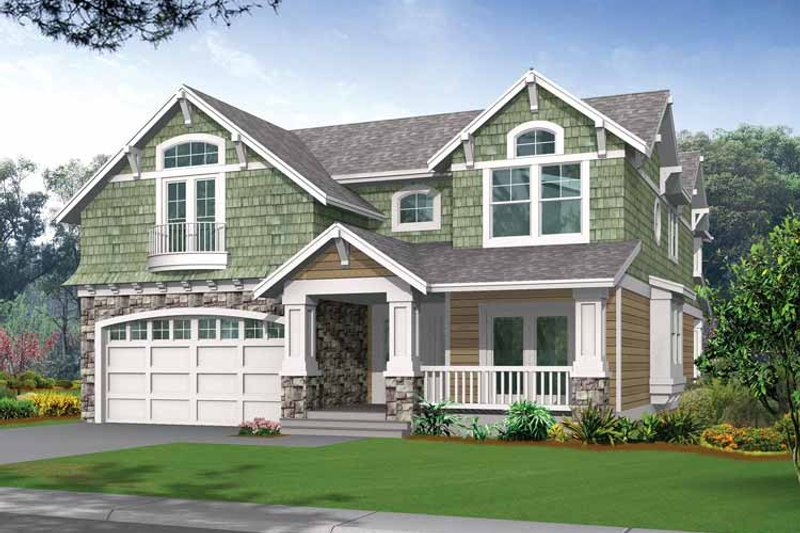 Architectural House Design - Craftsman Exterior - Front Elevation Plan #132-321