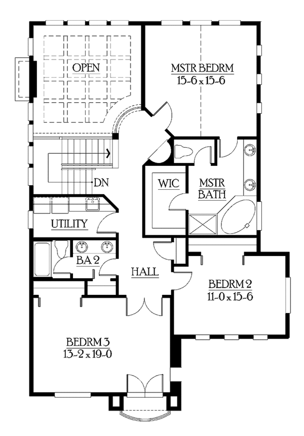 Architectural House Design - Craftsman Floor Plan - Upper Floor Plan #132-299
