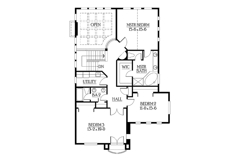 Home Plan - Floor Plan - Upper Floor for Craftsman House Plan #132-299 - 3 bed, 2.5 bath