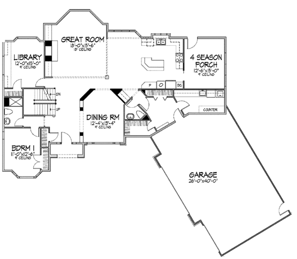 Architectural House Design - Traditional Floor Plan - Main Floor Plan #51-785