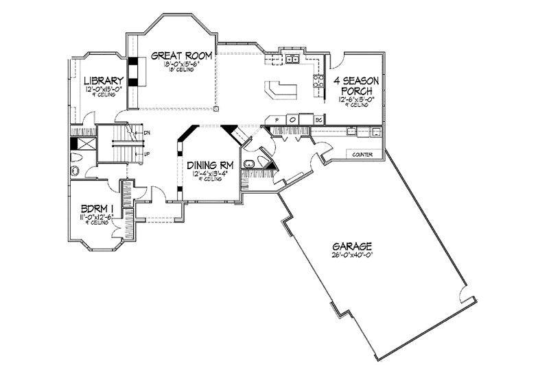 Home Plan - Floor Plan - Main Floor for Traditional House Plan #51-785 - 5 bed, 3.5 bath
