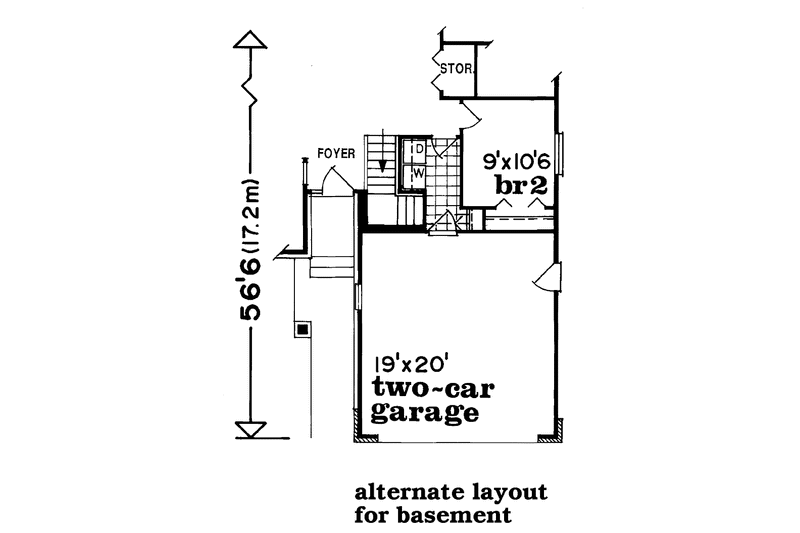 Home Plan - Floor Plan - Lower Floor for Mediterranean House Plan #47-793 - 3 bed, 2 bath