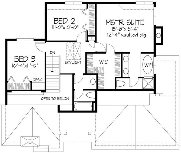 House Blueprint - Country Floor Plan - Upper Floor Plan #320-1093