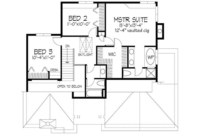 Home Plan - Floor Plan - Upper Floor for Country House Plan #320-1093 - 3 bed, 2.5 bath