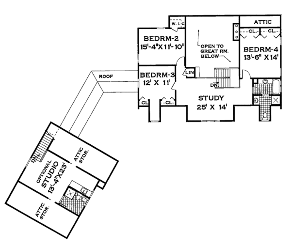 Home Plan - Country Floor Plan - Upper Floor Plan #3-259