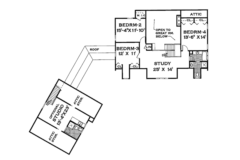 Home Plan - Floor Plan - Upper Floor for Farmhouse House Plan #3-259 - 4 bed, 2.5 bath