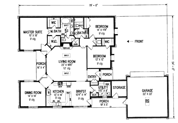 House Design - European Floor Plan - Main Floor Plan #45-470