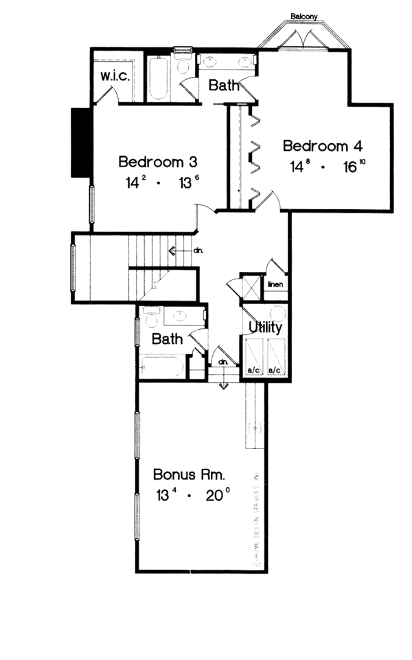 Dream House Plan - Country Floor Plan - Upper Floor Plan #417-686