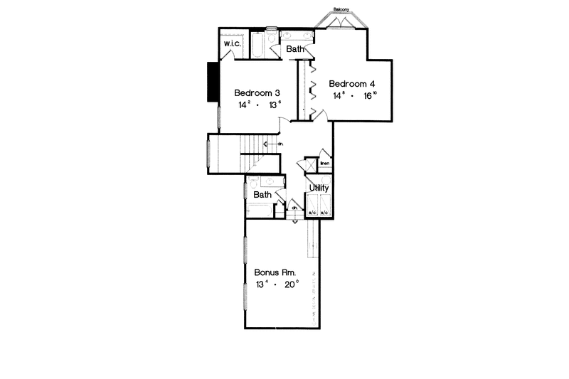 House Blueprint - Floor Plan - Upper Floor for Country House Plan #417-686 - 4 bed, 4.5 bath
