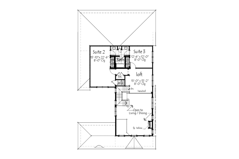 Dream House Plan - Floor Plan - Upper Floor for Country House Plan #1007-60 - 3 bed, 2.5 bath