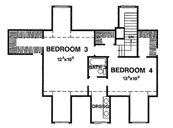 Dream House Plan - Classical Floor Plan - Upper Floor Plan #472-92