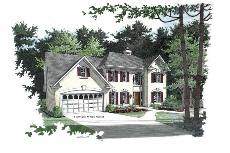 Architectural House Design - Colonial Exterior - Front Elevation Plan #56-672