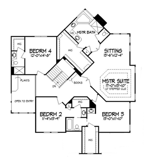 Home Plan - Contemporary Floor Plan - Upper Floor Plan #320-1410