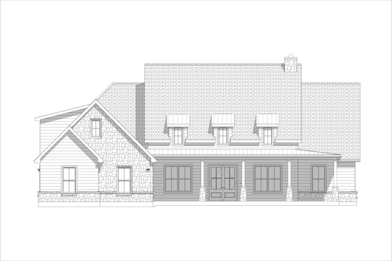 Exterior - Front Elevation 3 for Craftsman House Plan #1127-9 - 3 bed, 2 bath