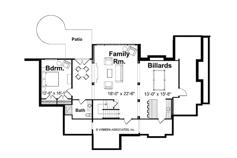 Home Plan - Floor Plan - Lower Floor for European House Plan #928-42 - 4 bed, 3.5 bath