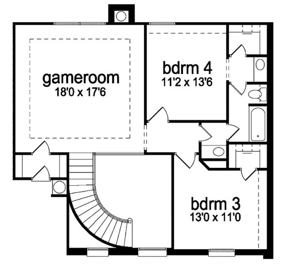 House Plan Design - Traditional Floor Plan - Upper Floor Plan #84-728