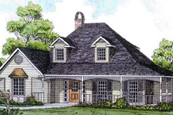 Exterior - Front Elevation for Southern House Plan #16-208 - 3 bed, 2.5 bath