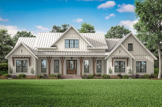 Exterior - Front Elevation 3 for Farmhouse House Plan #430-204 - 3 bed, 2.5 bath