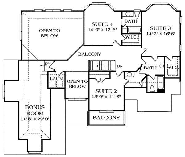 Home Plan - Craftsman Floor Plan - Upper Floor Plan #453-299