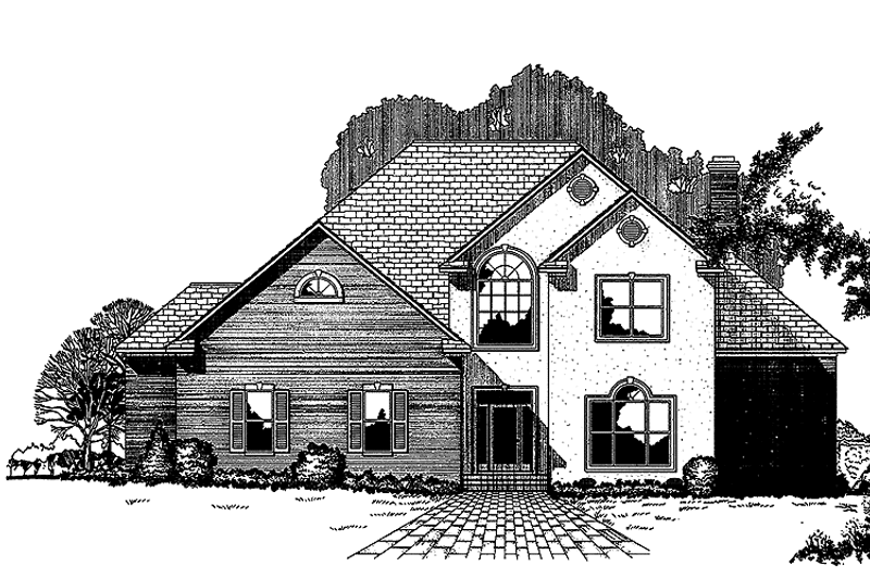 Architectural House Design - Exterior - Front Elevation 3 for Traditional House Plan #15-316 - 4 bed, 4.5 bath