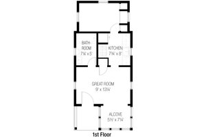Floor Plan - Main Floor for Cottage House Plan #915-8 - 1 bed, 1 bath