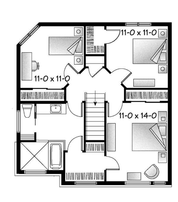 House Design - Contemporary Floor Plan - Upper Floor Plan #23-2587