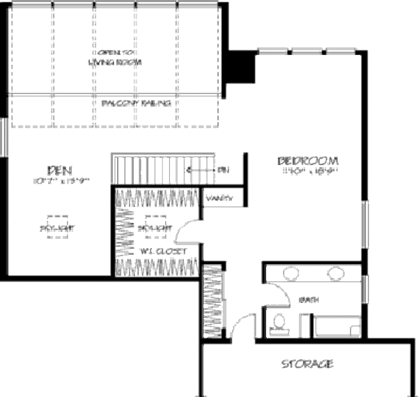 House Blueprint - Modern Floor Plan - Upper Floor Plan #320-154