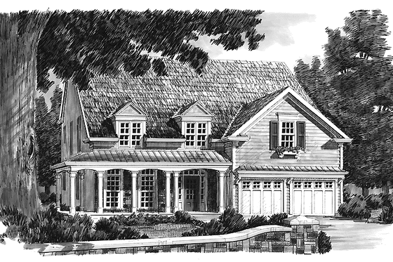 Exterior - Front Elevation 3 for Country House Plan #927-707 - 4 bed, 3 bath