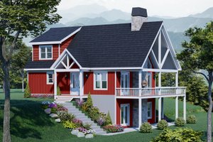 Colonial Exterior - Front Elevation Plan #932-1035