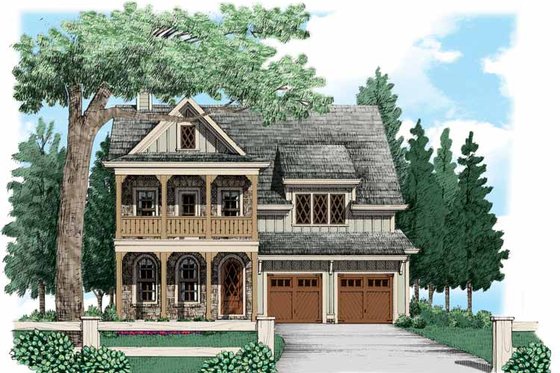 Exterior - Front Elevation 3 for European House Plan #927-533 - 4 bed, 4 bath