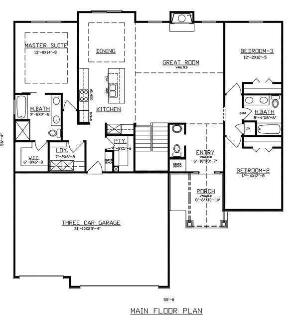 Traditional Floor Plan - Main Floor Plan #405-328
