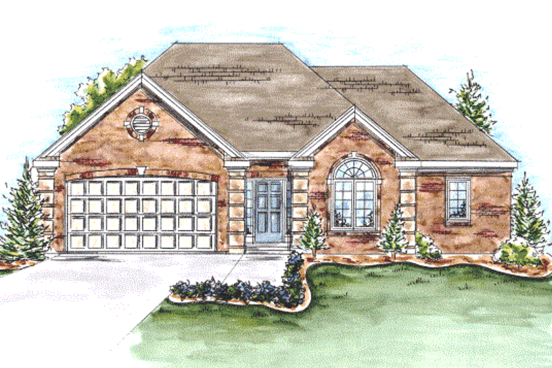 Dream House Plan - Exterior - Front Elevation 3 for European House Plan #20-1422 - 2 bed, 2 bath