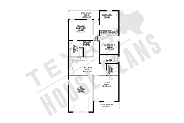 Architectural House Design - Floor Plan - Main Floor for Farmhouse House Plan #1127-11 - 3 bed, 2 bath