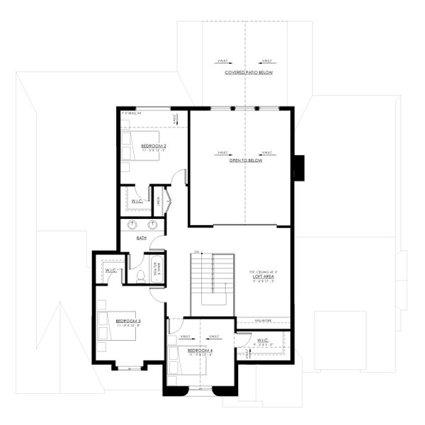 European Floor Plan - Upper Floor Plan #1114-1