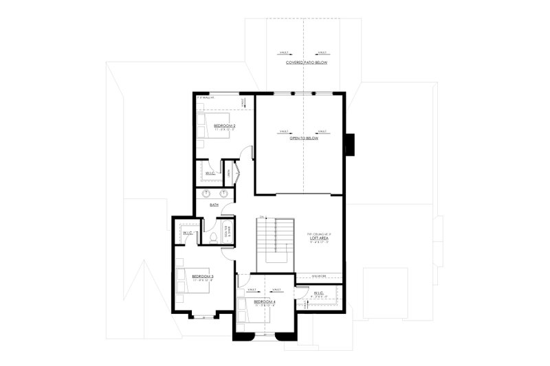 Dream House Plan - Floor Plan - Upper Floor for European House Plan #1114-1 - 4 bed, 2.5 bath