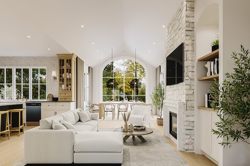 Architectural House Design - Interior - Family Room 1 for European House Plan #23-2777 - 3 bed, 2.5 bath