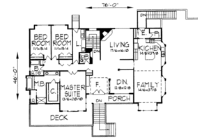 Floor Plan - Main Floor for Traditional House Plan #303-332 - 5 bed, 3.5 bath