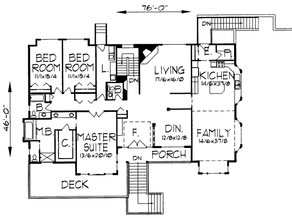 Traditional Floor Plan - Main Floor Plan #303-332