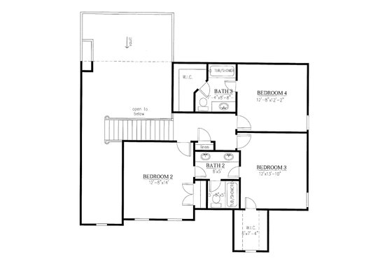 Floor Plan - Upper Floor for Traditional House Plan #437-118 - 4 bed, 3.5 bath