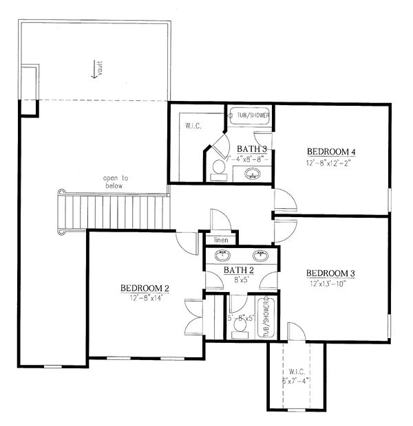 Traditional Floor Plan - Upper Floor Plan #437-118