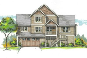 Craftsman Exterior - Front Elevation Plan #53-582