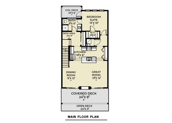House Blueprint - Contemporary Floor Plan - Main Floor Plan #1070-229