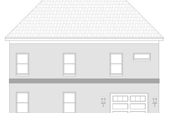 Exterior - Rear Elevation for Southern House Plan #932-581 - 1 bed, 1.5 bath