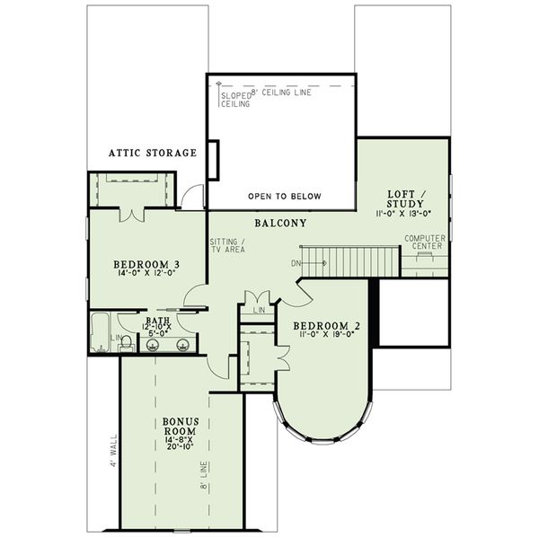 House Plan Design - European Floor Plan - Upper Floor Plan #17-2566