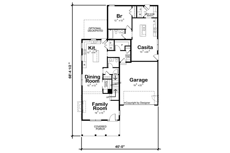 Dream House Plan - Floor Plan - Main Floor for Beach House Plan #20-2426 - 4 bed, 3.5 bath