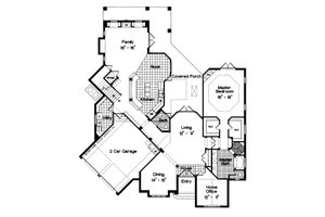Floor Plan - Main Floor for Colonial House Plan #417-398 - 3 bed, 3.5 bath