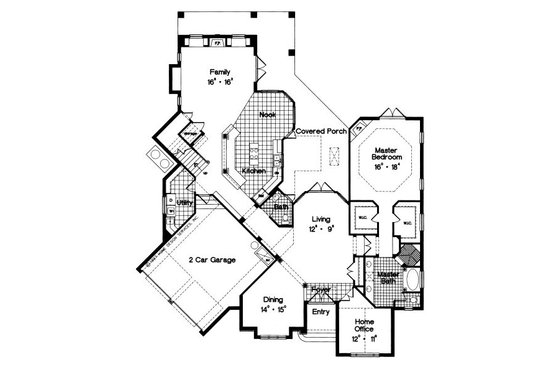 Floor Plan - Main Floor for Colonial House Plan #417-398 - 3 bed, 3.5 bath