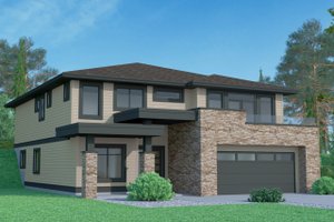 Prairie Exterior - Front Elevation Plan #1100-92