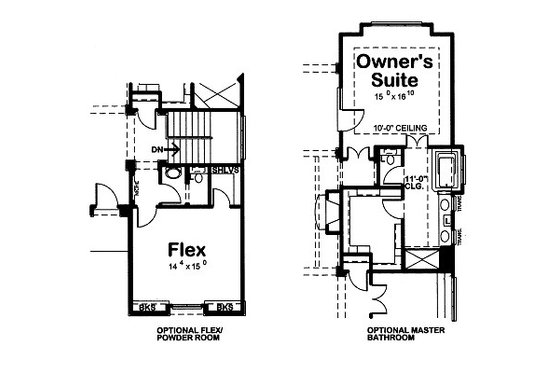 Floor Plan - Other Floor for European House Plan #20-2071 - 2 bed, 2 bath